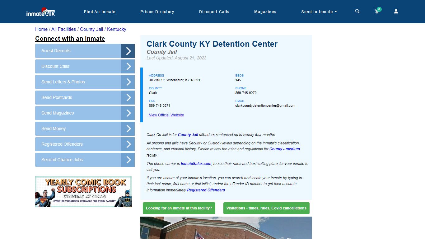 Clark County KY Detention Center - Inmate Locator - Winchester, KY